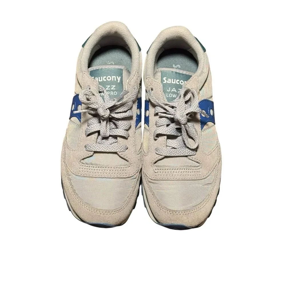 Saucony Jazz Low Pro Blue Gray Sneakers Mens Size 5 Classic Retro Running Shoes
